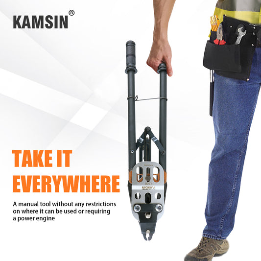 KAMSIN C50 11 Gauge Manual Hog Ring Plier 1-1/2-Inch Crown Hog Ring Plier C Ring Stapler 13.5-14mm Closure Diameter Hog Ring Stapler for Wire Cages, Gabion Fastening