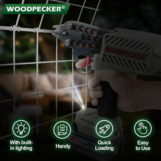 Pistola eléctrica WOODPECKER EC7ET para anillos de cerdo, diámetro de sujeción de 7.0-8.0 mm, pistola de anillos en C, alicates para anillos de cerdo para bucles más ajustados