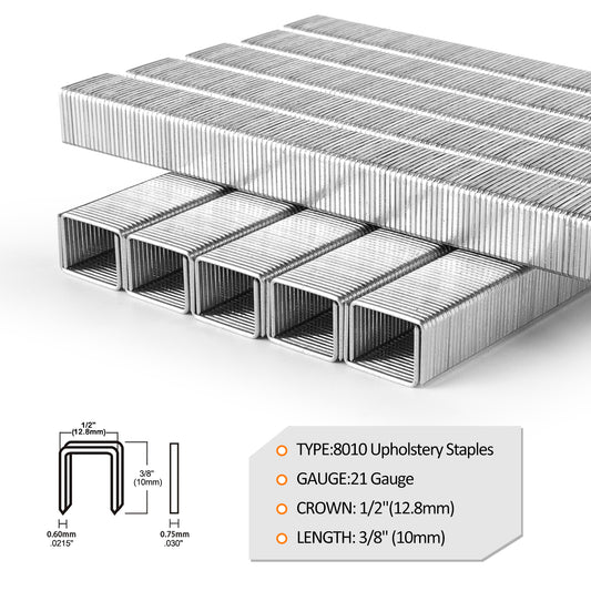 Grapas KAMSIN Serie 80 de 21 Calibre 1/2" (12.8mm) para Tapicería, 10000UD