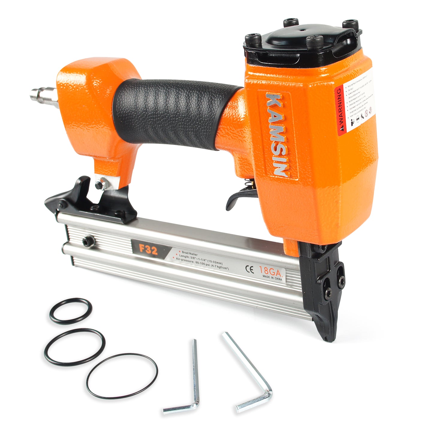 KAMSIN F30 18 Gauge Pneumatic Brad Nailer - 3/8-inch to 1-3/16-inch (10-30mm) Brad Nails, Air Power Brad Nail Gun, Finish Nailer for Woodworking Projects, Carpentry, Upholstering