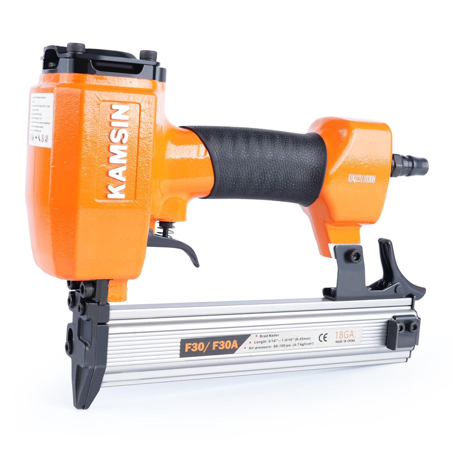 KAMSIN F30 18 Gauge Pneumatic Brad Nailer - 3/8-inch to 1-3/16-inch (10-30mm) Brad Nails, Air Power Brad Nail Gun, Finish Nailer for Woodworking Projects, Carpentry, Upholstering