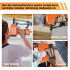 N851 16 Gauge Pneumatic Construction Stapler 7/16-Inch Medium Crown Upholstery Stapler with Safety Frame, Accepts 1" to 2" Length Staples, Heavy Wire Stapler for Furniture Making, Subflooring
