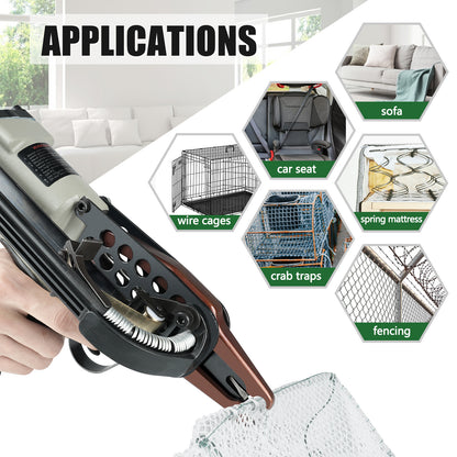 Woodpecker C-7EA 15-Gauge Pneumatic Hog Ring Gun | 3/4-Inch Crown Long Nose C-Ring Stapler, 7-8mm Closure Diameter | Professional Air-Powered Tool for Fencing, Mattress & Automotive Upholstery
