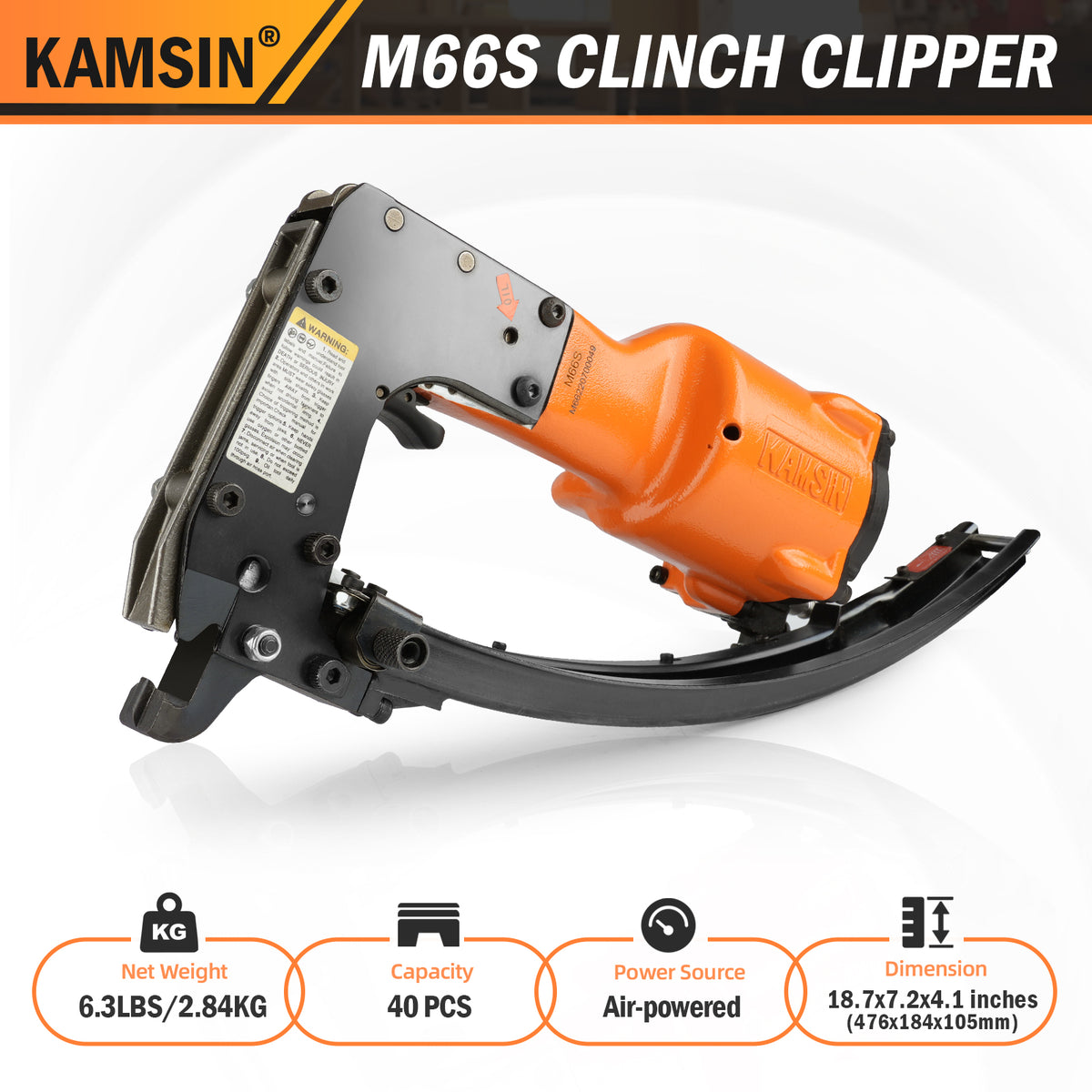KAMSIN M66S Pneumatic Lighter Clinching Clipper, Air Power Clinching Gun, Similar to  Hartco Clipper, Vertex Fastening Clipper Gun
