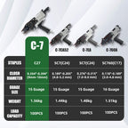Woodpecker C7 15 Gauge Pneumatic Hog Ring Gun,1-1/16"(27mm) outside Crown 3/8"(9mm-10mm) Closure Diameter, Air-Powered Hog Ring Plier, Hog Ring Stapler for Gabion, Wire Cages, Fencing