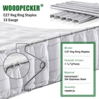 Woodpecker C7 15 Gauge Pneumatic Hog Ring Gun,1-1/16"(27mm) outside Crown 3/8"(9mm-10mm) Closure Diameter, Air-Powered Hog Ring Plier, Hog Ring Stapler for Gabion, Wire Cages, Fencing