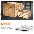 KAMSIN 21K440 Agrafeuse pneumatique fil moyen de calibre 18, couronne 1/4" (5,8mm), avec verrouillage de sécurité, longueur d'agrafe 1 à 1 5/8 pouces (25-40mm) pour la tapisserie, les armoires, les moulures décoratives