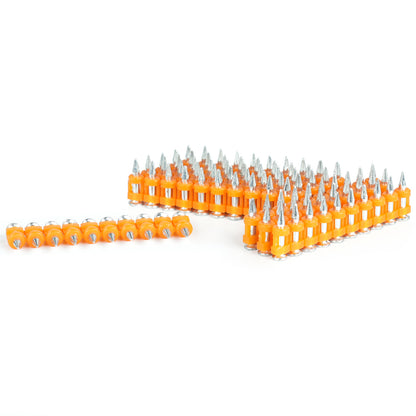 KAMSIN Mechanical Galvanized Smooth Shank Plastic Collated Concrete and Steel Nails Drive Pins, 3/4''- 1 1/2'' (19-38mm), 1000PCS/BOX