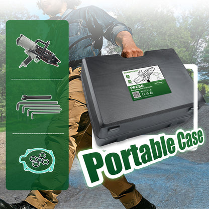 Woodpecker C130L/PFC50 11 Gauge Easy Carry Pneumatic Hog Ring Gun for Gabion 1 1/2 Inch Crown Air C Ring Plier for Wire Cages, Gabion, Fencing, Sofa, Spring Mattress, Car Seat, Bedding, Wire Mesh Baskets