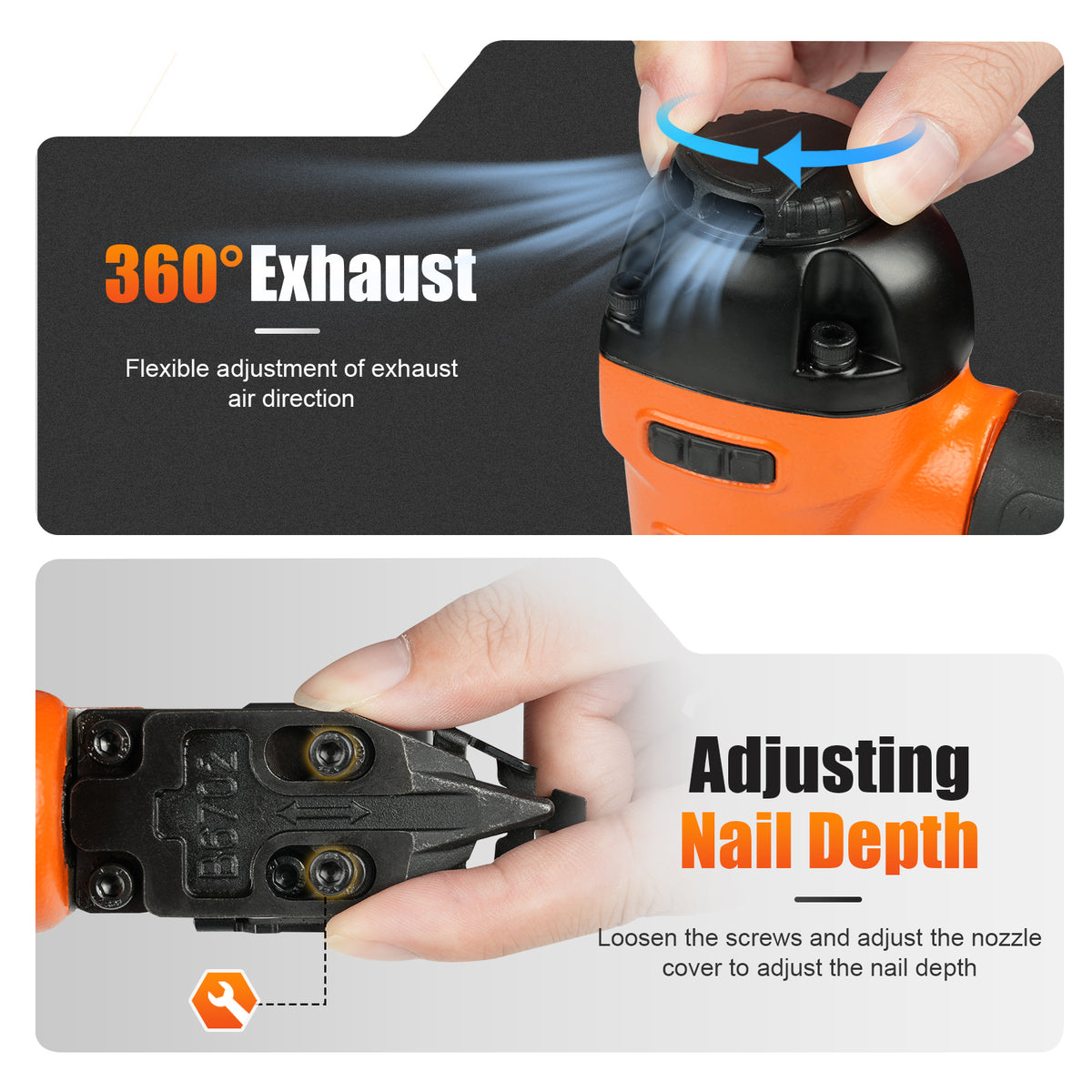 KAMSIN P635 23 Gauge Pneumatic Headless Pin Nailer Kit with Safety, 1/2"- 1-3/8"(13mm-35mm) Length Pin Nails, Air Powered Pinner for Cabinets, Interior Decoration and Picture Frames