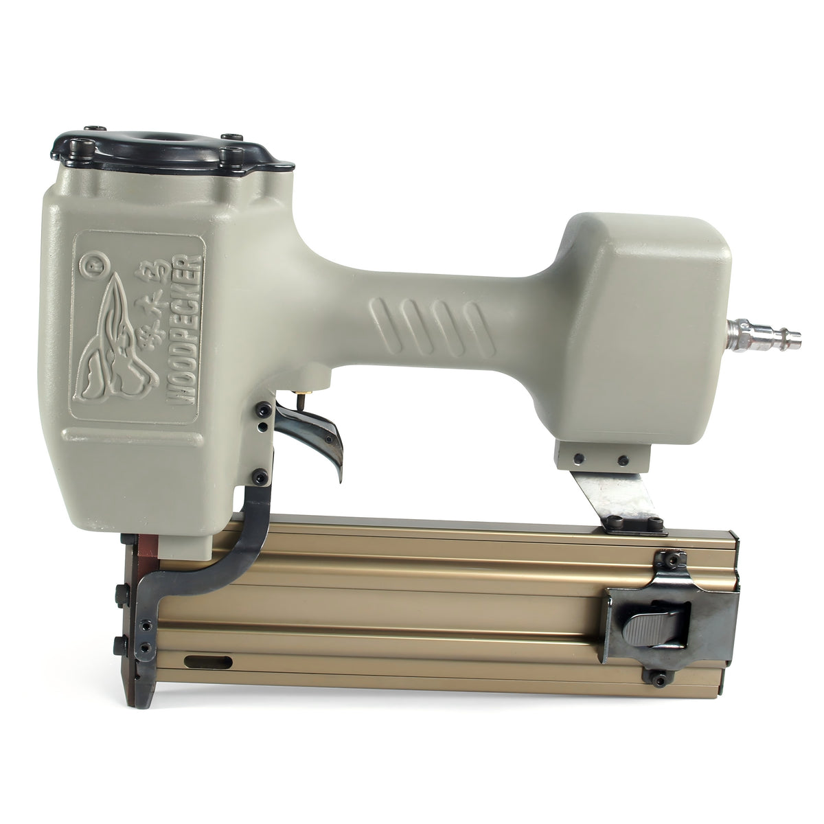 WOODPECKER ST64 14 Gauge Pneumatic Concrete T Nailer with 400 PCS 3/4" Concrete T Nails, 3/4" to 2-1/2" Concrete Nail Gun for Heavy Duty Concrete Nailing, Decking , Subflooring, Siding, and Soffits