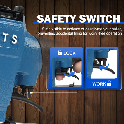 P625C Pneumatic Headless Pin Nailer, 23 Gauge Air Power Nail Gun, Drives 1/2-Inch to 1-Inch (12-25mm) Headless Micor Pins with Safety for Furniture, Crafts, Picture Framing