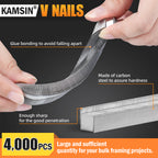 KAMSIN V1015 Pneumatic Picture Frame Nailer Gun and Optional 3/16" to 19/32" (5-15mm) V-Nails Set – Professional Picture Frame Joiner Tool
