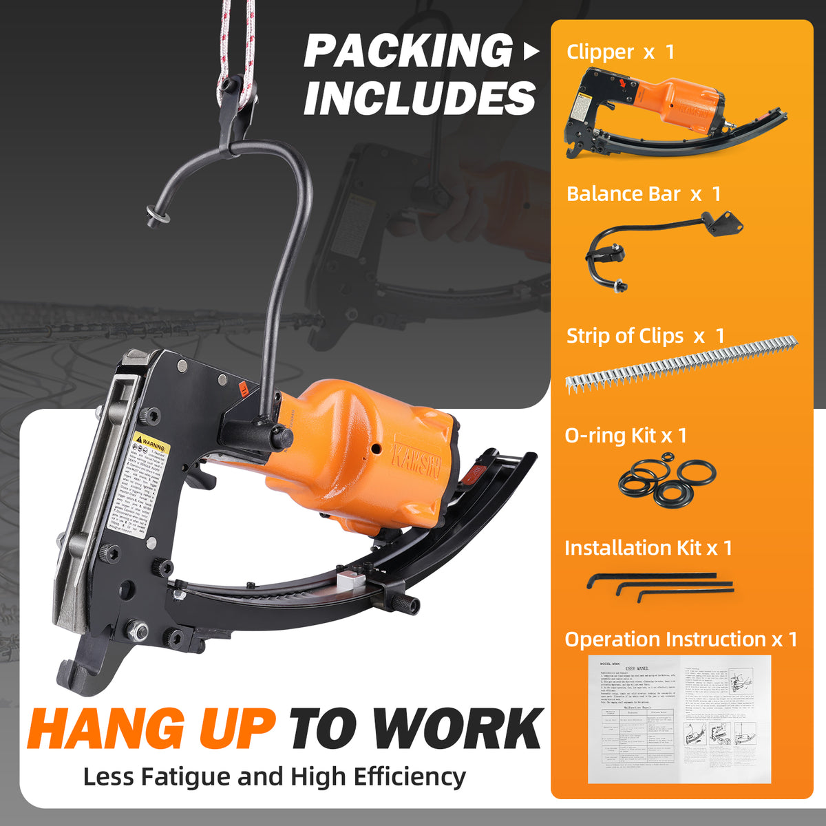 KAMSIN M66S Pneumatic Lighter Clinching Clipper, Air Power Clinching Gun, Similar to  Hartco Clipper, Vertex Fastening Clipper Gun