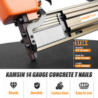 Woodpecker ST64 14 Gauge Heavy Duty Pneumatic Concrete T Nailer Kit with 400PCS ST18 and 800PCS ST18-ST64 Concrete T Nails
