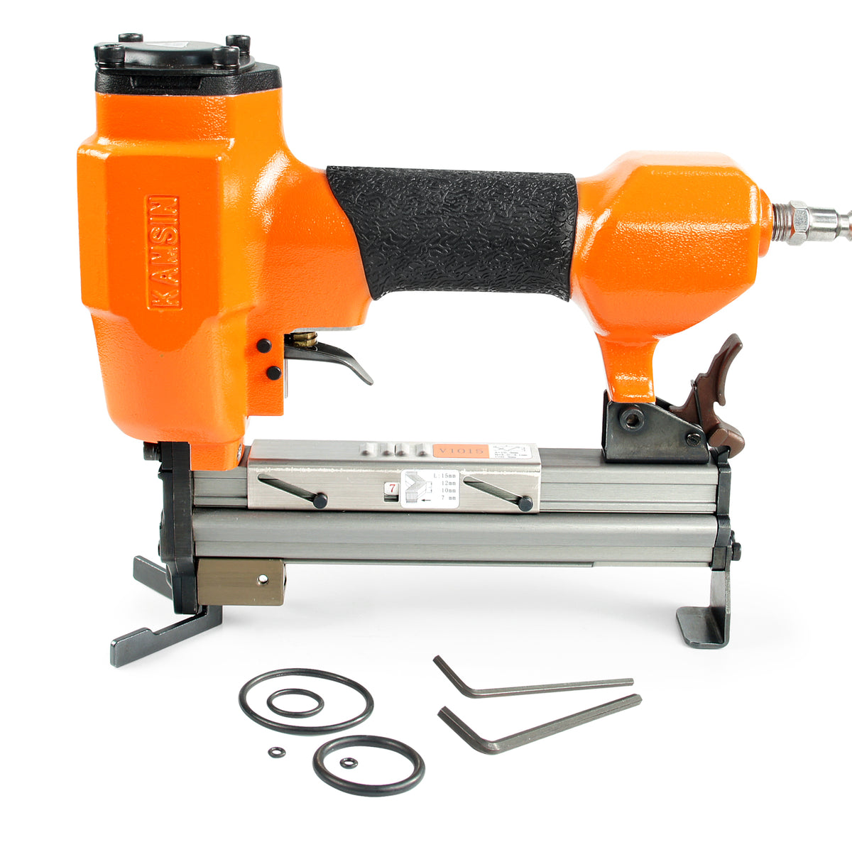 KAMSIN V1015 Pneumatic Picture Frame Nailer Gun – 30 Gauge V-Nailer, Drives 3/16" to 19/32" (5-15mm) V-Nails – Professional Picture Frame Joiner Tool for DIY Picture Frames Making & Carpentry