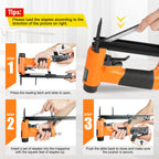 KAMSIN KN7116L 22 Gauge Pneumatic Upholstery Stapler, 3/8-inch(9.0mm) Crown Fine Wire Stapler Gun, 1/4-inch to 5/8-inch(6-16mm) Leg Length Long Nose Upholstery Staple Gun for Upholstering