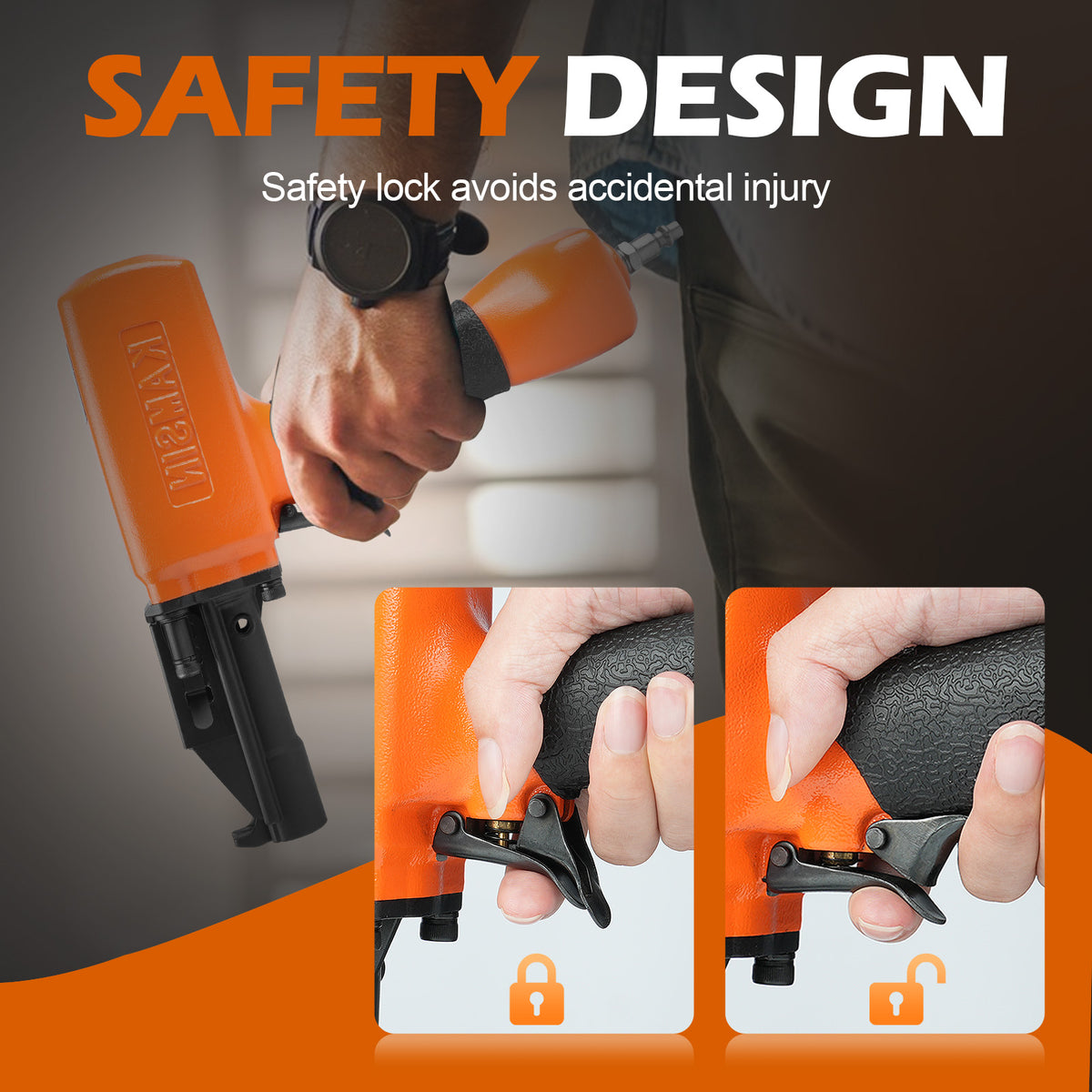 KAMSIN BD70 Extractor Neumático de Clavos con Seguridad, Desclavador de Aire para Ahorrar Mano de Obra para Quitar Clavos de Palets Oxidados de Madera Desechada o Reciclada