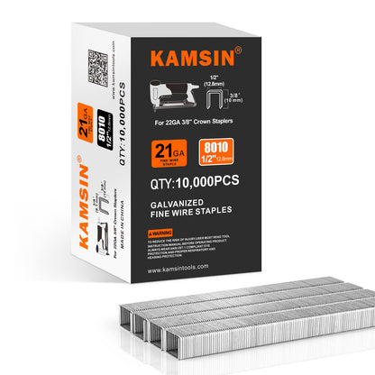 KAMSIN 80 Series 21 Gauge 1/2'' (12.8mm) Crown Upholstery Staples, 10000PCS