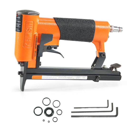 Kamsin KN7116S 22 Gauge Pneumatic Upholstery Stapler Continuous Firing 3/8-Inch Crown  1/4-Inch to 5/8-Inch Leg Length Fine Wire Stapler ,Furniture Stapler for Furniture and Fabric (KN7116S)