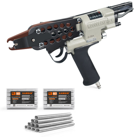 Combination of C-7EA Pneumatic Hog Ring Gun Kit and 3/4-Inch Crown Hog Ring Staples