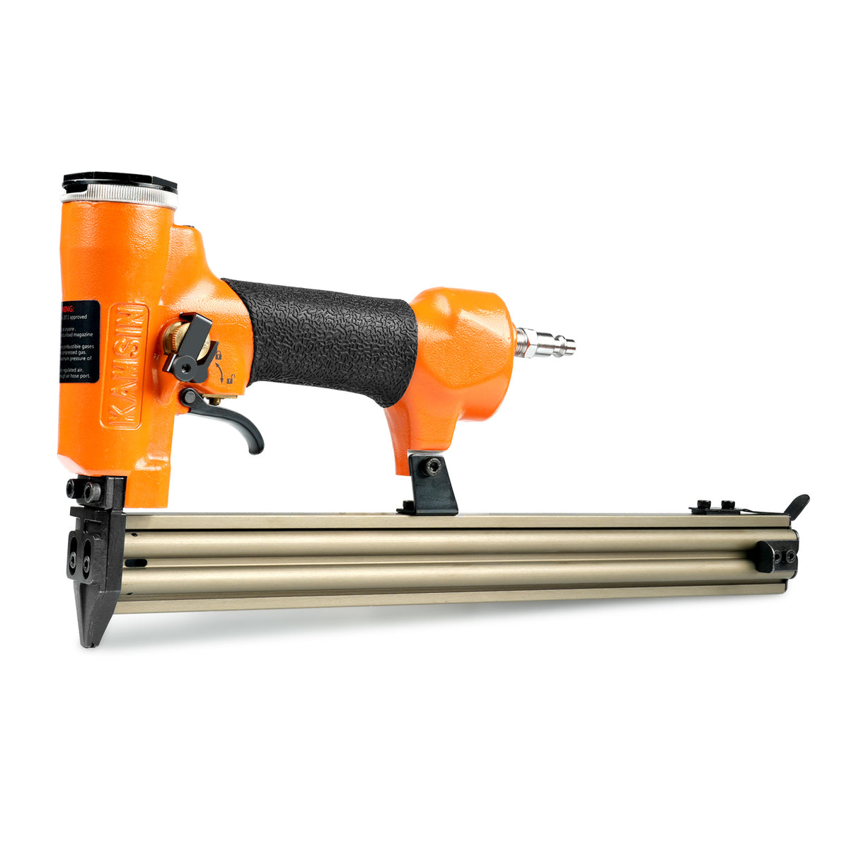 KAMSIN F30QS/F30SL Clavadora Neumática de Brad de Calibre 18 con Seguridad, de 3/8 a 1-3/16 Pulgadas de Longitud, Clavadora de Brad de Aire de Disparo Continuo, Clavadora de Acabado para Trabajos en Madera y Muebles