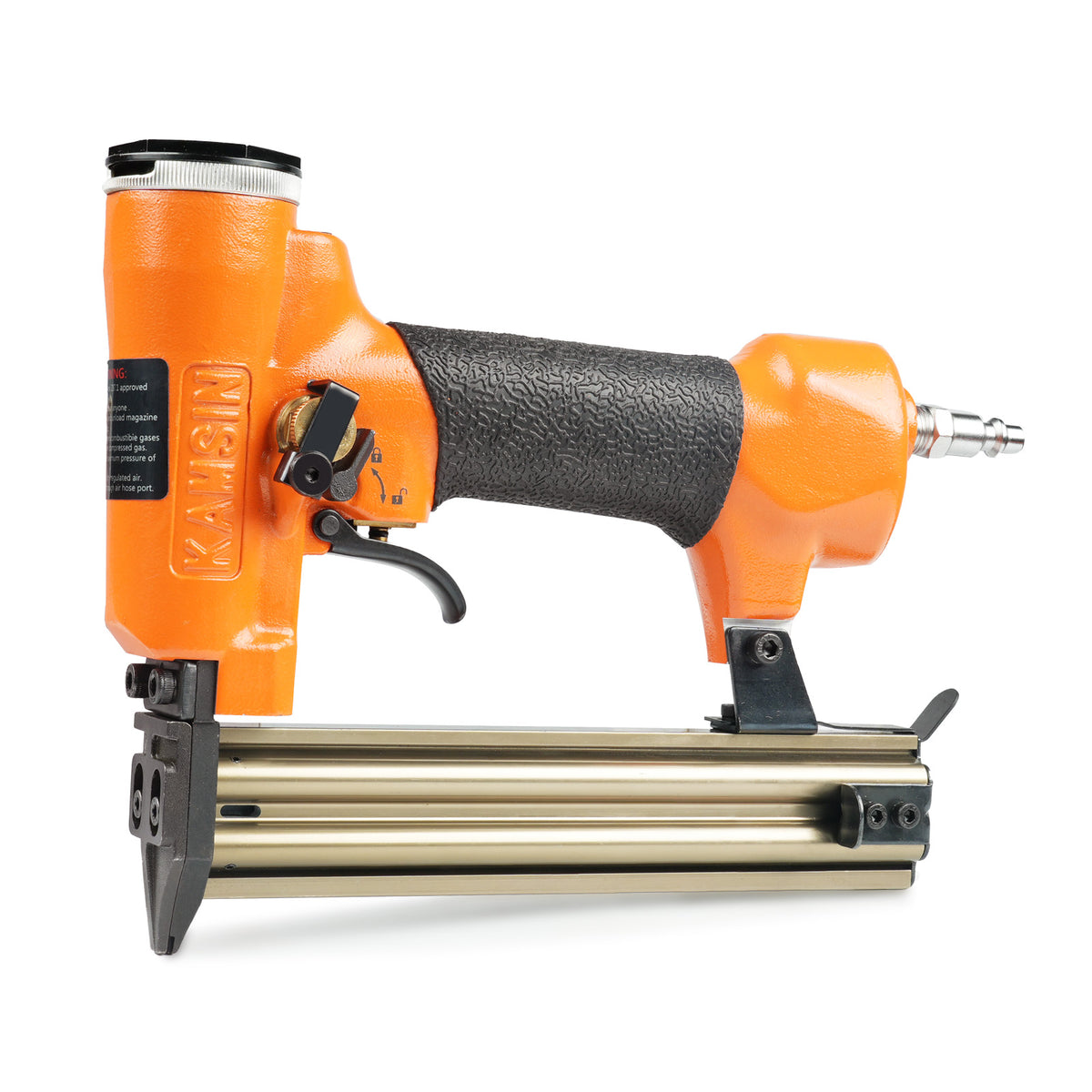 KAMSIN F30QS/F30SL Clavadora Neumática de Brad de Calibre 18 con Seguridad, de 3/8 a 1-3/16 Pulgadas de Longitud, Clavadora de Brad de Aire de Disparo Continuo, Clavadora de Acabado para Trabajos en Madera y Muebles
