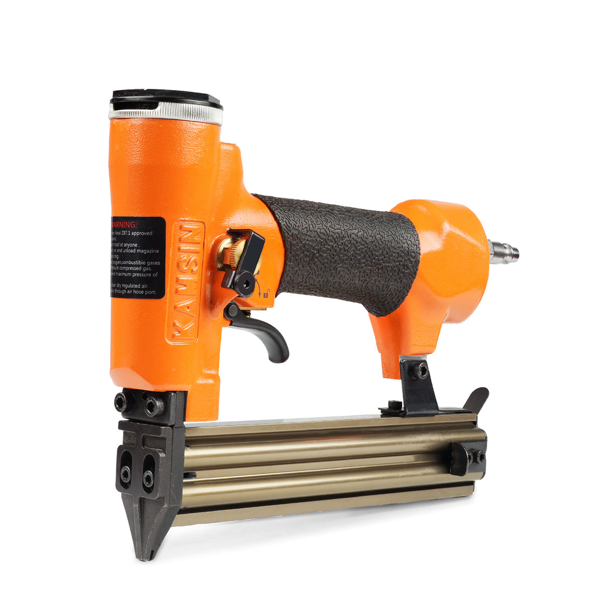 KAMSIN F30QS/F30SL Clavadora Neumática de Brad de Calibre 18 con Seguridad, de 3/8 a 1-3/16 Pulgadas de Longitud, Clavadora de Brad de Aire de Disparo Continuo, Clavadora de Acabado para Trabajos en Madera y Muebles