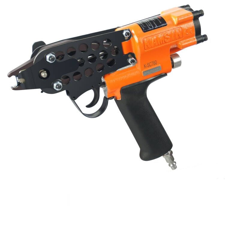 Pistola neumática KAMSIN K-SC760 para anillos de cerdo, calibre 16, 1/2 pulgada, diámetro de sujeción de 3,0 a 4,8 mm, pistola de anillos en C, herramienta de alicates neumáticos para anillos de cerdo