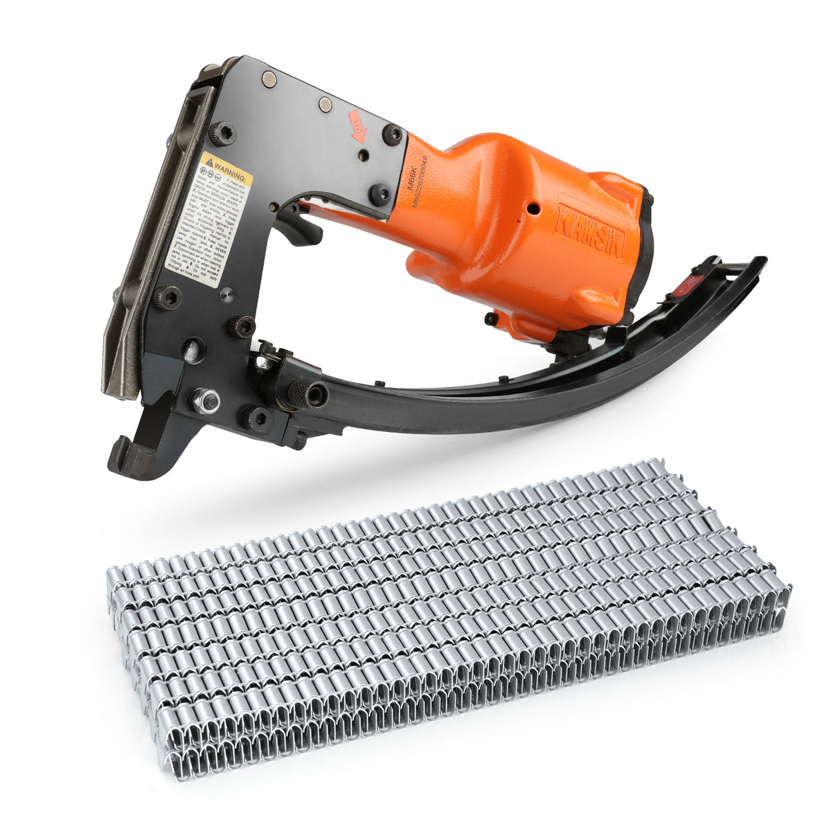 KAMSIN M66K Pneumatic Clinching Clipper with Galvanized Clinch Clips for Spring Mattress, Car Seat