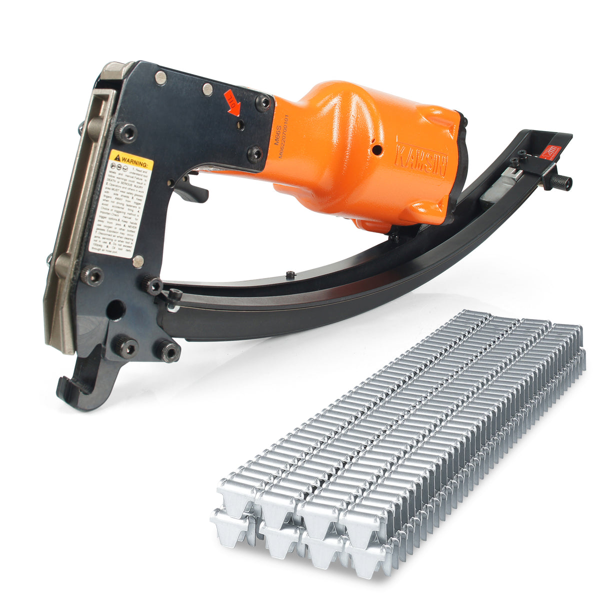 KAMSIN M66S Pneumatic Clinching Clipper with Galvanized Clinch Clips for Spring Mattress, Car Seat