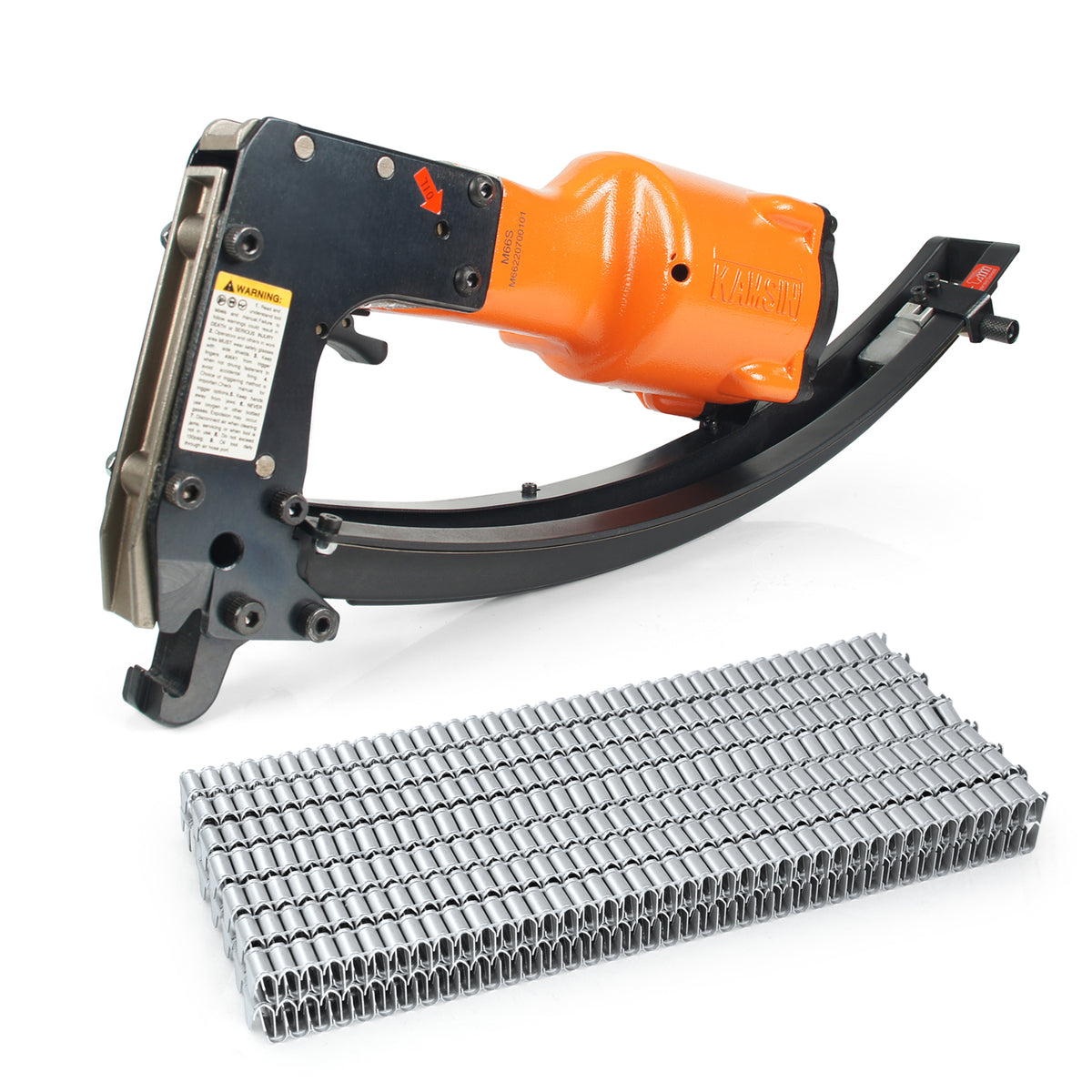 KAMSIN M66S Pneumatic Clinching Clipper with Galvanized Clinch Clips for Spring Mattress, Car Seat