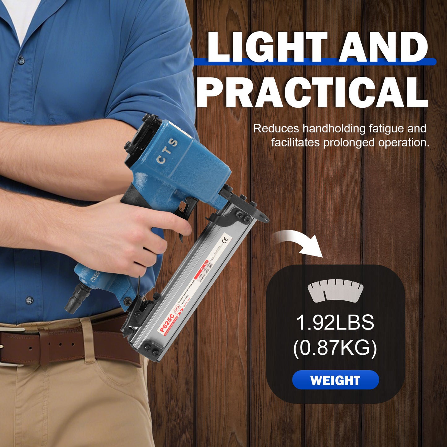 P625C Pneumatic Headless Pin Nailer, 23 Gauge Air Power Nail Gun, Drives 1/2-Inch to 1-Inch (12-25mm) Headless Micor Pins with Safety for Furniture, Crafts, Picture Framing