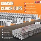 KAMSIN M66 Series 304 Stainless Steel Vertex Clips Hartco Clips, for M66 Clinch Clipper Gun, M66 Series Clinching Tools