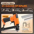 KAMSIN KN8016SG Agrafeuse pneumatique pour tapisserie, calibre 21, à tir continu avec rouleau de guidage, agrafes de 1/2 po de couronne, longueur de 1/4 po à 5/8 po, pistolet à agrafes pneumatique pour meubles et tissus