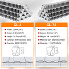 KAMSIN M66 Series 304 Stainless Steel Vertex Clips Hartco Clips, for M66 Clinch Clipper Gun, M66 Series Clinching Tools