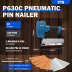 P630C Pneumatic Headless Pin Nailer, 23 Gauge Air Power Nail Gun, Drives 1/2-Inch to 1-3/16-Inch (12-30mm) Headless Micor Pins with Dual Trigger Safety for Cabinets, Interior Decoration