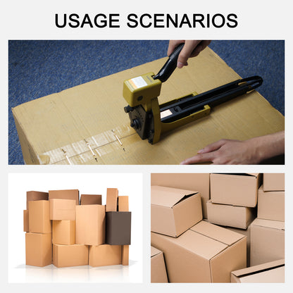 HB3518 16 Gauge Manual Carton Closing Stapler , 1-3/8-Inch Crown, 3/4-Inch Length Carton Staples, Carton Stapler, Corrugated Carton Staple Gun, Carton Stapler for Closing Cartons Folding Boxes