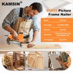 KAMSIN V1015 Pneumatic Picture Frame Nailer Gun and Optional 3/16" to 19/32" (5-15mm) V-Nails Set – Professional Picture Frame Joiner Tool
