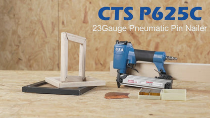 P625C Pneumatic Headless Pin Nailer, 23 Gauge Air Power Nail Gun, Drives 1/2-Inch to 1-Inch (12-25mm) Headless Micor Pins with Safety for Furniture, Crafts, Picture Framing