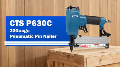 P630C Pneumatic Headless Pin Nailer, 23 Gauge Air Power Nail Gun, Drives 1/2-Inch to 1-3/16-Inch (12-30mm) Headless Micor Pins with Dual Trigger Safety for Cabinets, Interior Decoration