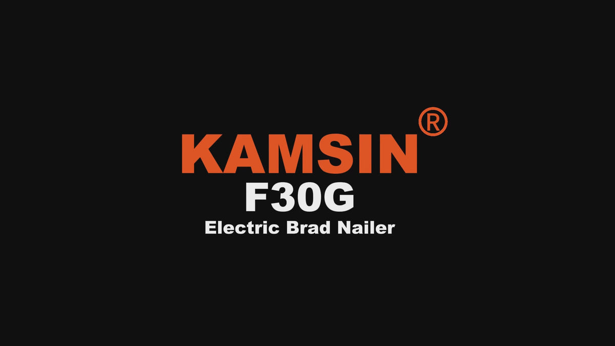 KAMSIN F30G Clavadora eléctrica de calibre 18 - Clavos de 3/8 a 1-3/16 pulgadas (10-30 mm), pistola clavadora eléctrica con adaptador de corriente y diseño de boquilla separada para muebles y carpintería