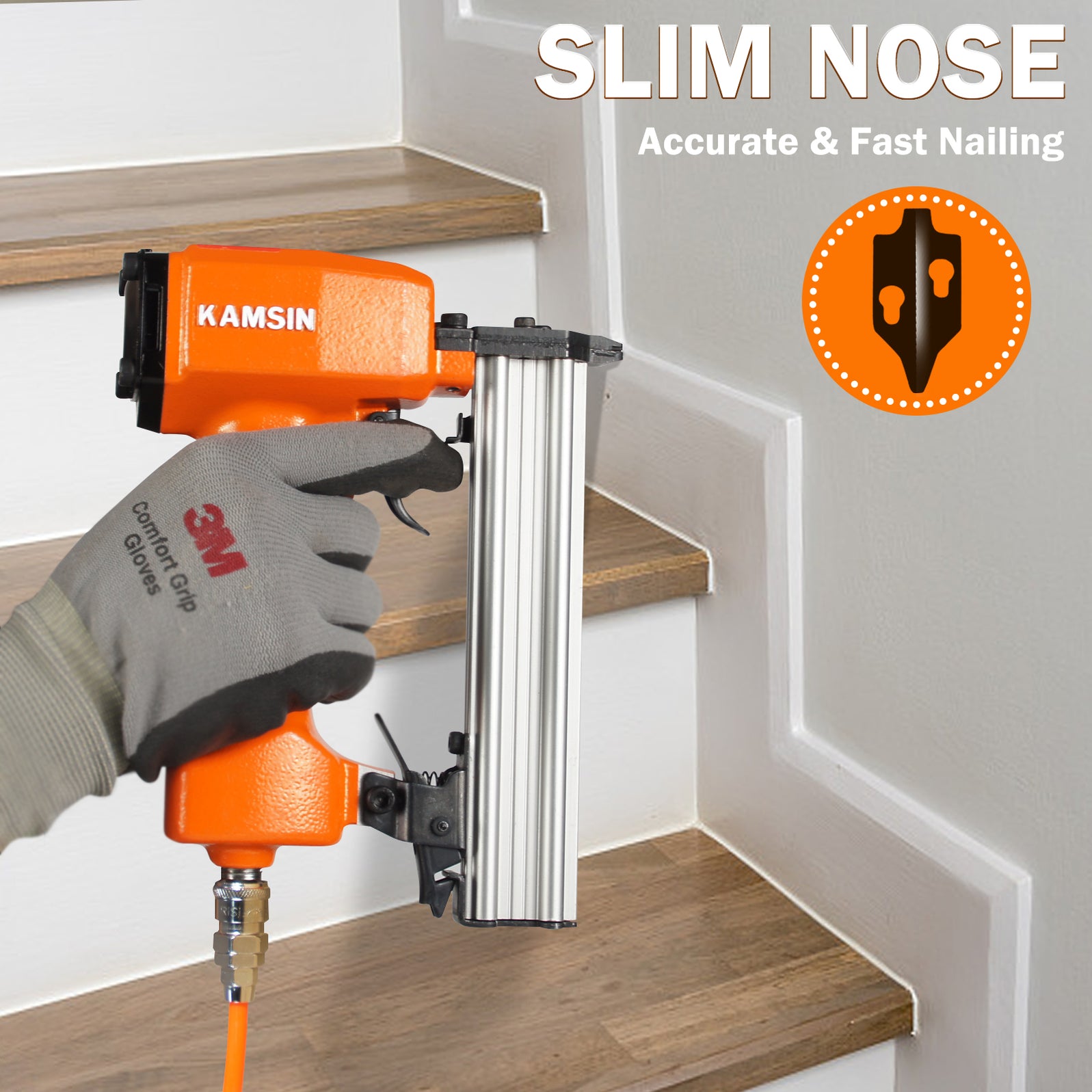 KAMSIN P625 23 Gauge Pneumatic Headless Pin Nailer Kit With 10,000 × 1 KAMSIN TOOLS