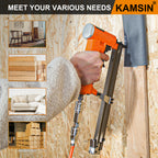 KAMSIN #KNL1013J Agrafeuse de rembourrage de meubles de calibre 20, agrafeuse pneumatique à couronne de 7/16 pouces, pistolet à agrafes à fil fin de 1/4 à 1/2 pouces pour les fabricants de meubles, les panneaux minces, les canapés