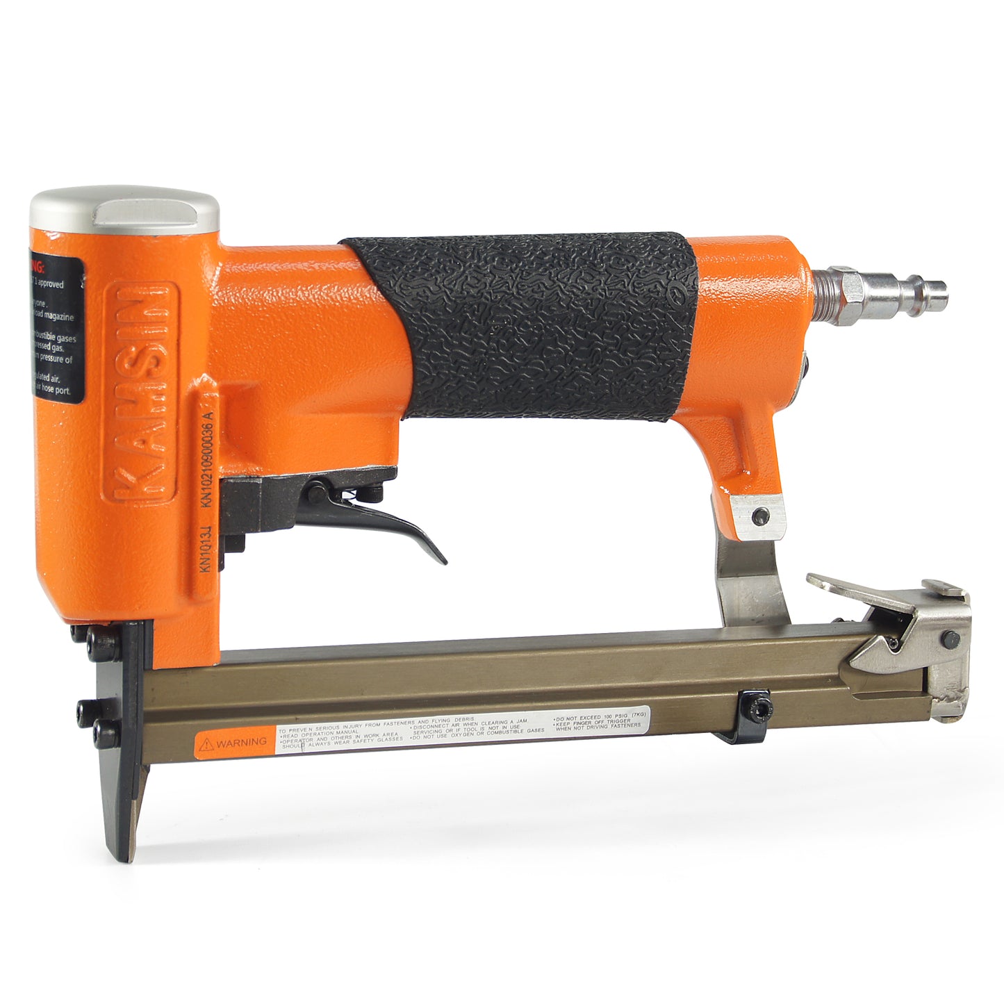 KAMSIN #KN1013J/KN1013JS 20 Gauge Upholstery Furniture Stapler, 7/16- Inch Crown Air Power Stapler, 1/4-Inch to 1/2-Inch Leg Length Fine Wire Staples Gun for Furniture Manfactures, Thin Board, Sofas