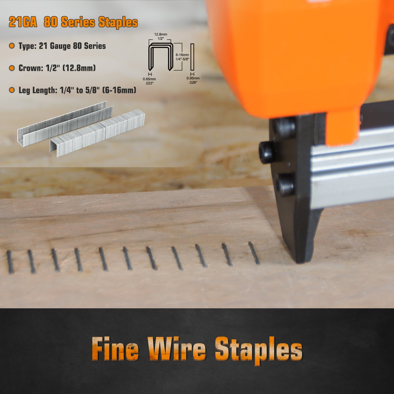 KAMSIN 8016K Upholstery Stapler 21 Gauge 80 Series 1/2Inch Crown 1