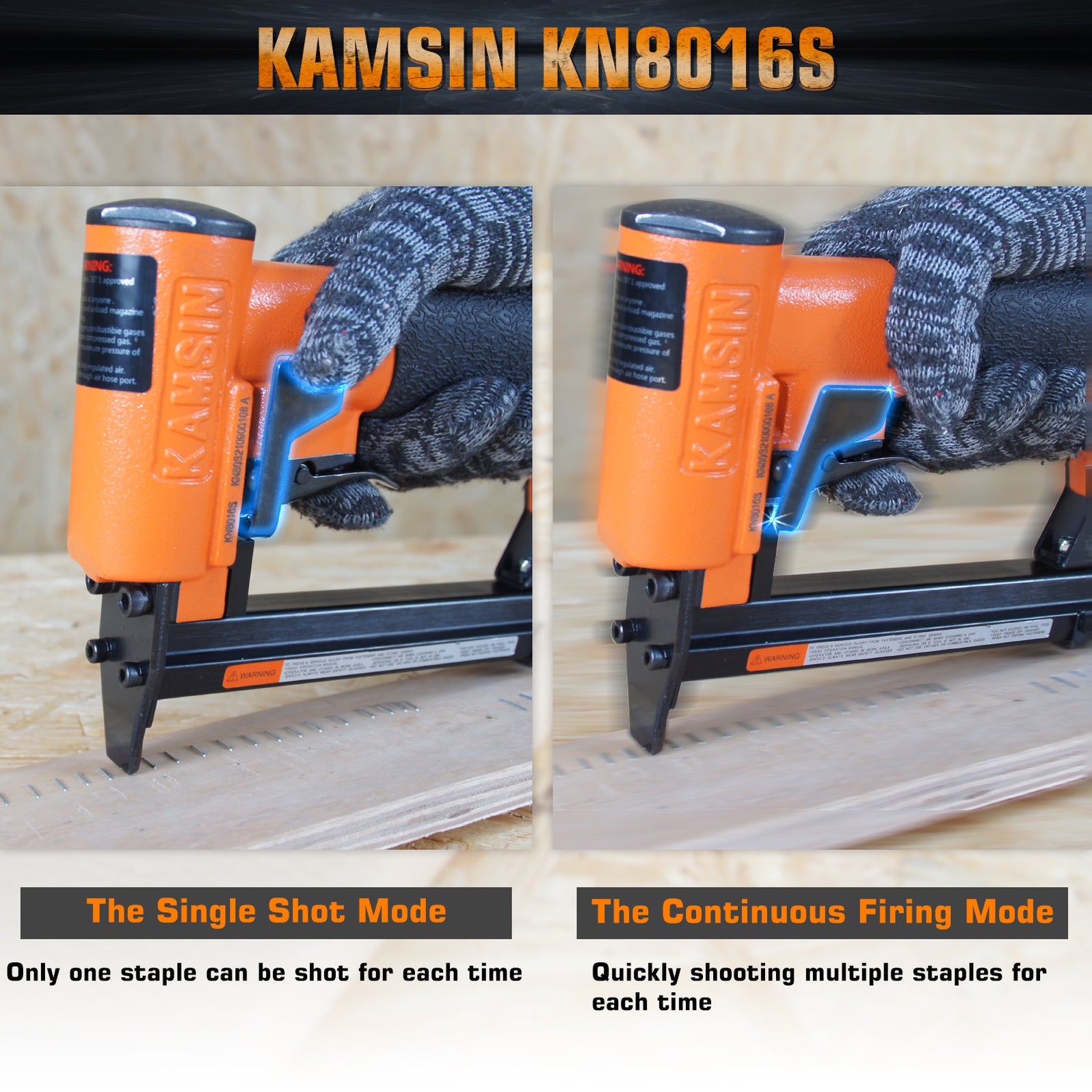 KAMSIN KN8016S 21 Gauge Pneumatic Upholstery Fine Wire Stapler, Conti