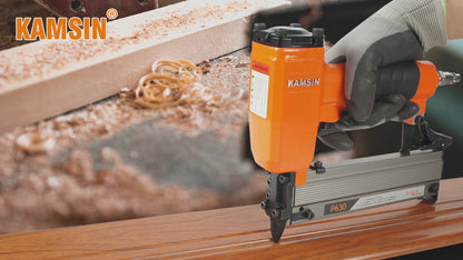 KAMSIN P630 23 Gauge Pneumatic Headless Pin Nailer, 1/2-Inch to 1-3/16-Inch Leg Length, Air Power Micro Pinner With Safety For Furniture, Cabinets, Interior Decoration